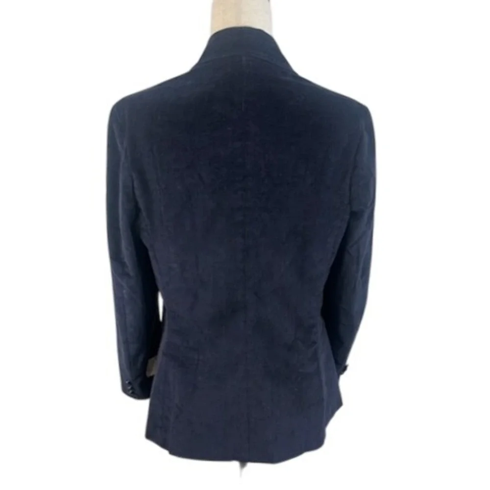 New Vintage Oscar de la Renta Corduroy Blazer Navy Blue Classic Fit Size 15/16‎